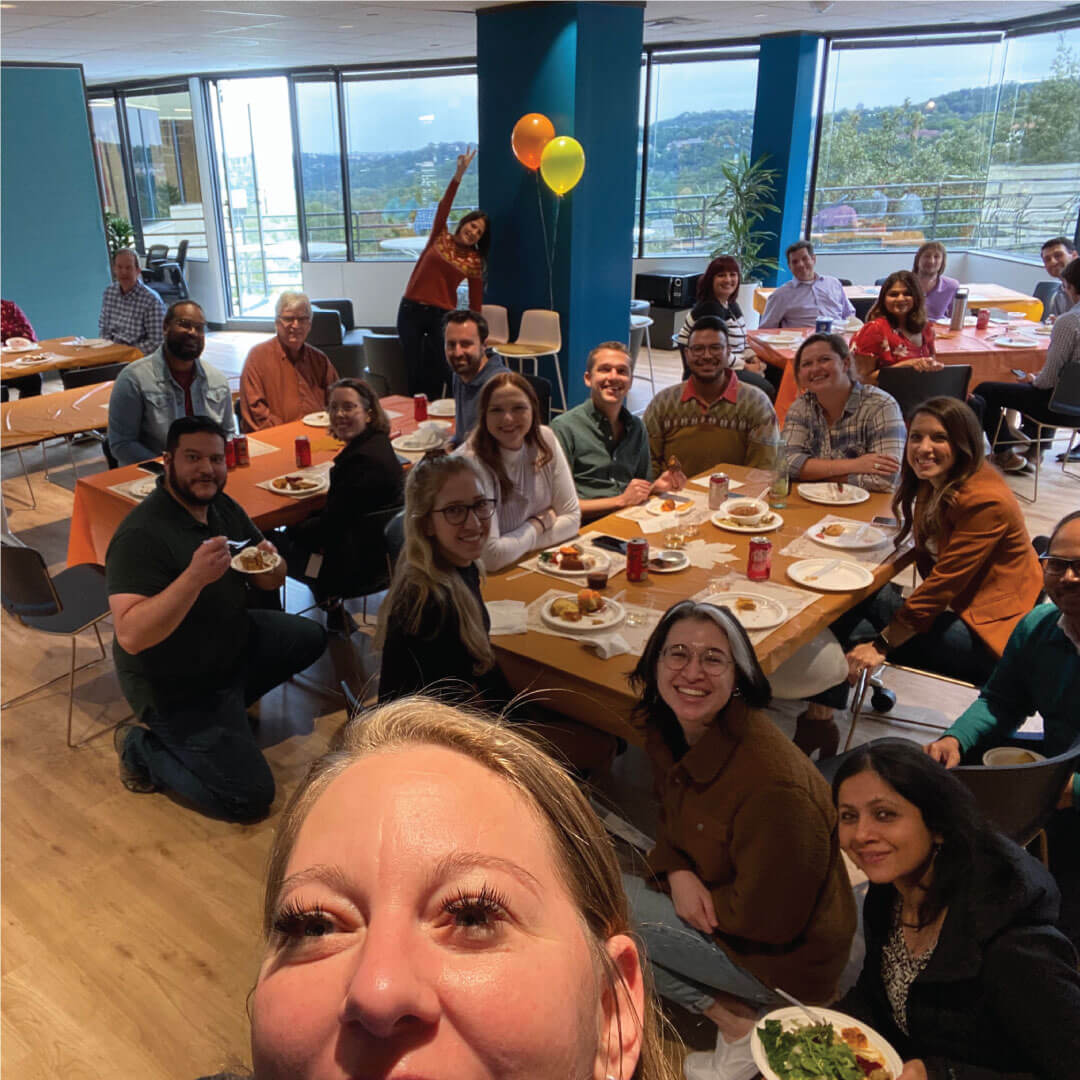 Campus Advantage and Catalyst employees celebrating Thanksgiving